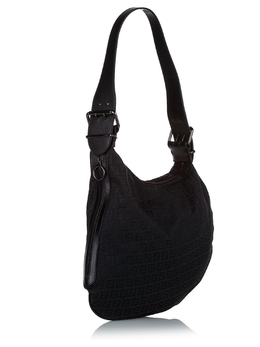 FENDI Zucchino Oyster Canvas Hobo Bag